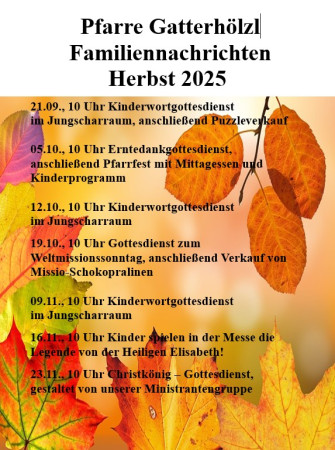Familiennachrichten Herbst 2025